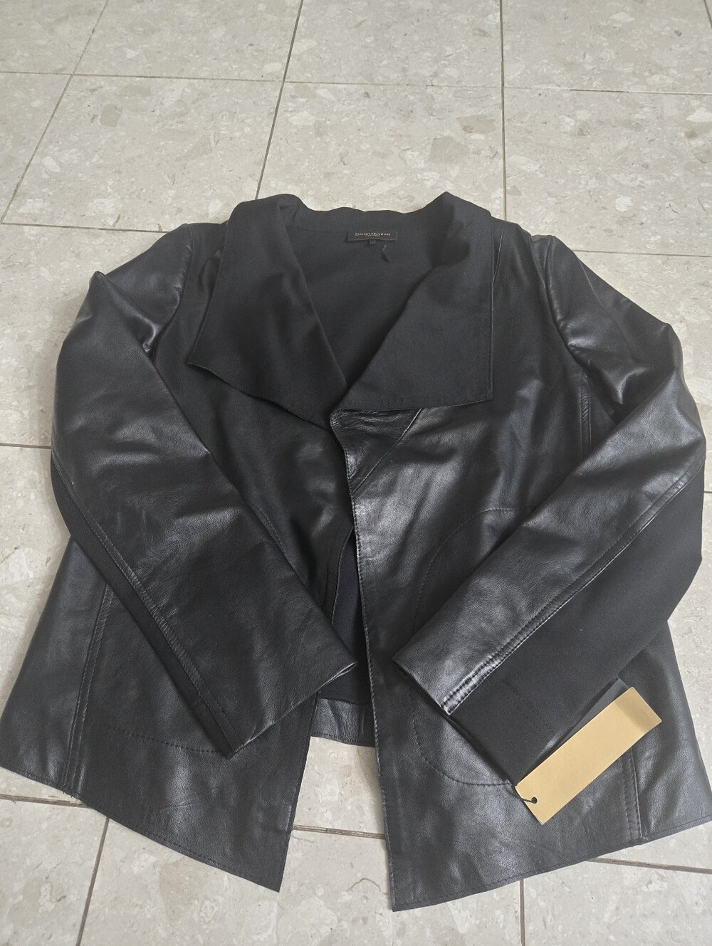 NWT Women's Donna Karan New York Leather Jacket - Medium Lamb/Sheep $595 Retail
